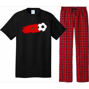 Morocco Flag Moroccan Soccer Supporter Funny Gift Pajama Set