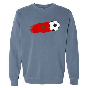 Morocco Flag Moroccan Soccer Supporter Funny Gift Garment-Dyed Sweatshirt