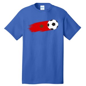 Morocco Flag Moroccan Soccer Supporter Funny Gift Tall T-Shirt