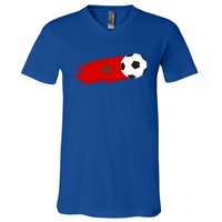 Morocco Flag Moroccan Soccer Supporter Funny Gift V-Neck T-Shirt