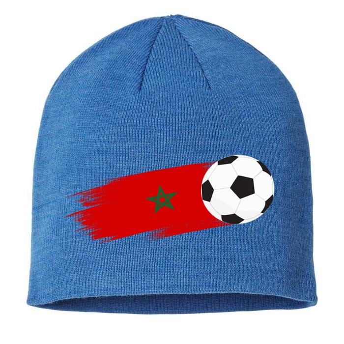 Morocco Flag Moroccan Soccer Supporter Funny Gift Sustainable Beanie