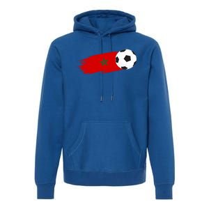 Morocco Flag Moroccan Soccer Supporter Funny Gift Premium Hoodie