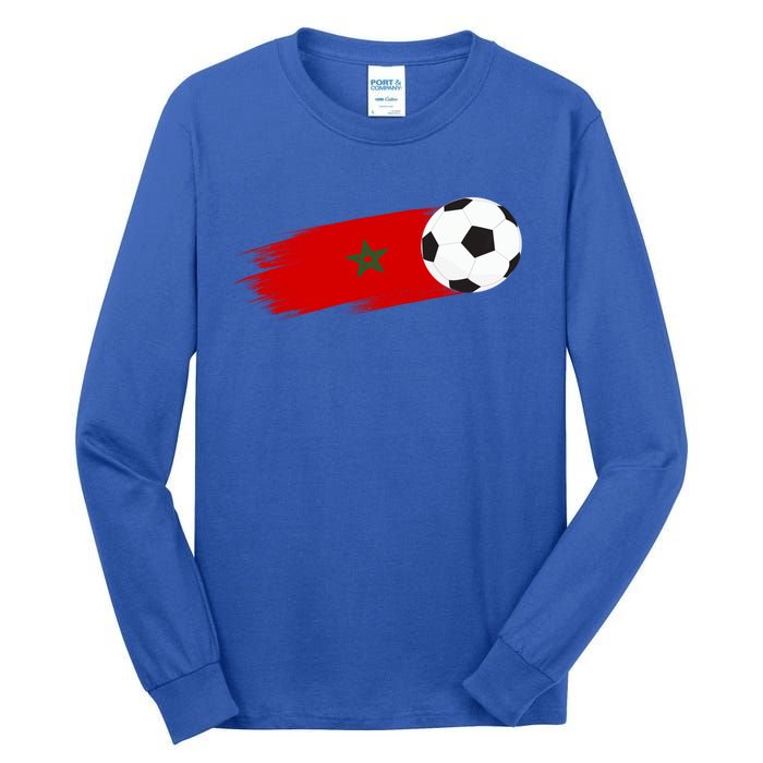 Morocco Flag Moroccan Soccer Supporter Funny Gift Tall Long Sleeve T-Shirt