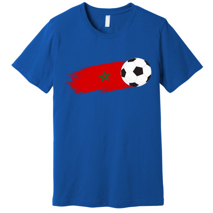 Morocco Flag Moroccan Soccer Supporter Funny Gift Premium T-Shirt