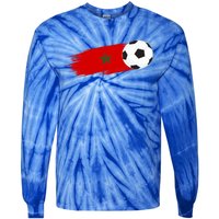 Morocco Flag Moroccan Soccer Supporter Funny Gift Tie-Dye Long Sleeve Shirt