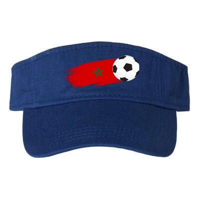 Morocco Flag Moroccan Soccer Supporter Funny Gift Valucap Bio-Washed Visor