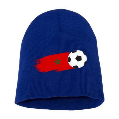 Morocco Flag Moroccan Soccer Supporter Funny Gift Short Acrylic Beanie