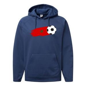 Morocco Flag Moroccan Soccer Supporter Funny Gift Performance Fleece Hoodie