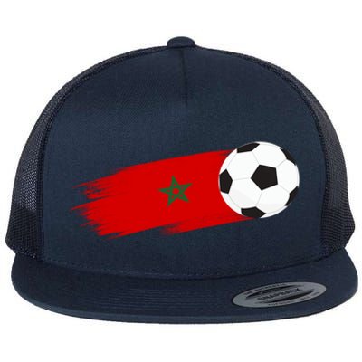 Morocco Flag Moroccan Soccer Supporter Funny Gift Flat Bill Trucker Hat