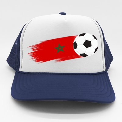 Morocco Flag Moroccan Soccer Supporter Funny Gift Trucker Hat