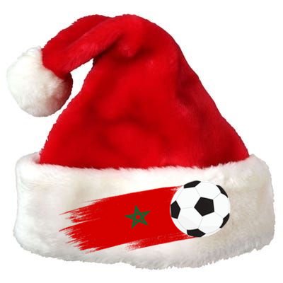 Morocco Flag Moroccan Soccer Supporter Funny Gift Premium Christmas Santa Hat