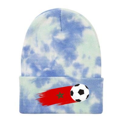 Morocco Flag Moroccan Soccer Supporter Funny Gift Tie Dye 12in Knit Beanie