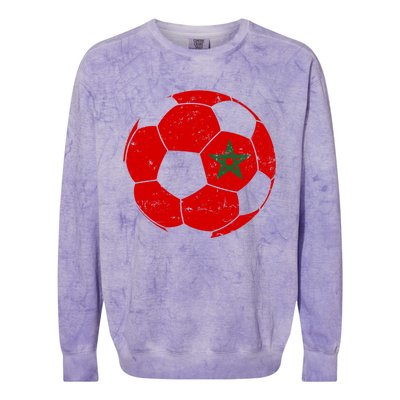 Morocco Flag Moroccan Soccer Supporter Gift Colorblast Crewneck Sweatshirt