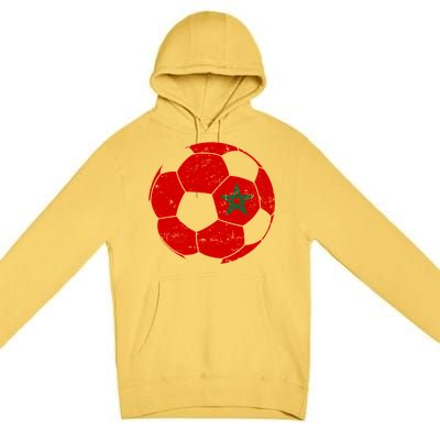 Morocco Flag Moroccan Soccer Supporter Gift Premium Pullover Hoodie