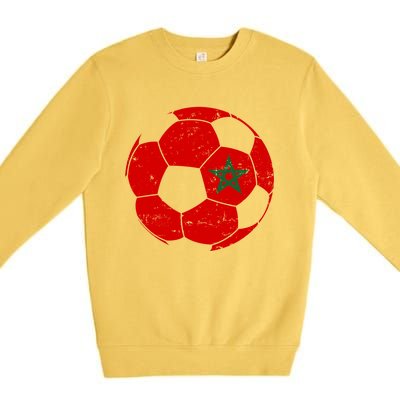 Morocco Flag Moroccan Soccer Supporter Gift Premium Crewneck Sweatshirt