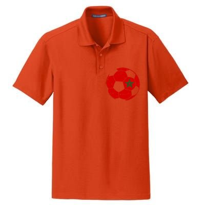 Morocco Flag Moroccan Soccer Supporter Gift Dry Zone Grid Polo