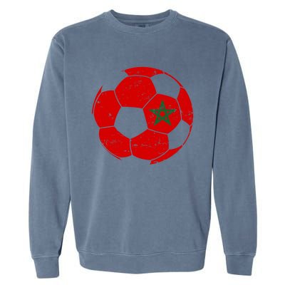 Morocco Flag Moroccan Soccer Supporter Gift Garment-Dyed Sweatshirt