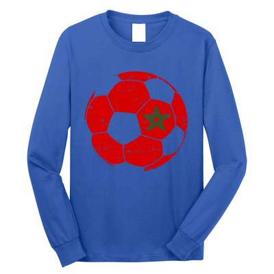 Morocco Flag Moroccan Soccer Supporter Gift Long Sleeve Shirt