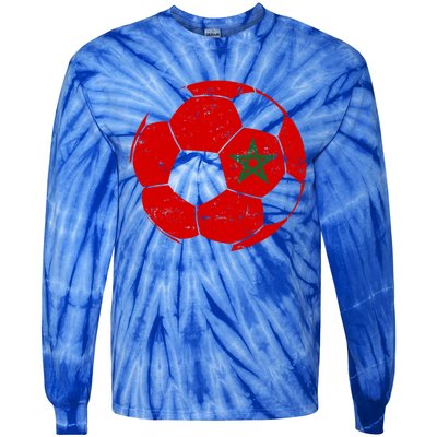 Morocco Flag Moroccan Soccer Supporter Gift Tie-Dye Long Sleeve Shirt