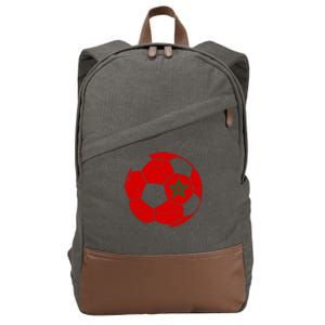 Morocco Flag Moroccan Soccer Supporter Gift Cotton Canvas Backpack