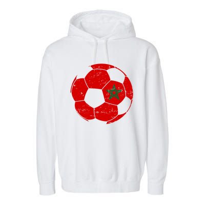 Morocco Flag Moroccan Soccer Supporter Gift Garment-Dyed Fleece Hoodie