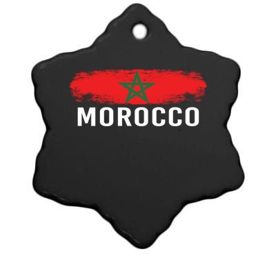 Morocco Flag Moroccan Soccer Supporter Gift Ceramic Star Ornament