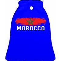 Morocco Flag Moroccan Soccer Supporter Gift Ceramic Bell Ornament