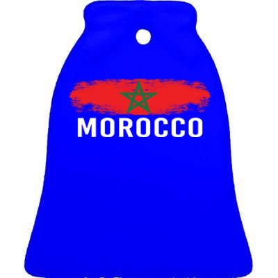 Morocco Flag Moroccan Soccer Supporter Gift Ceramic Bell Ornament