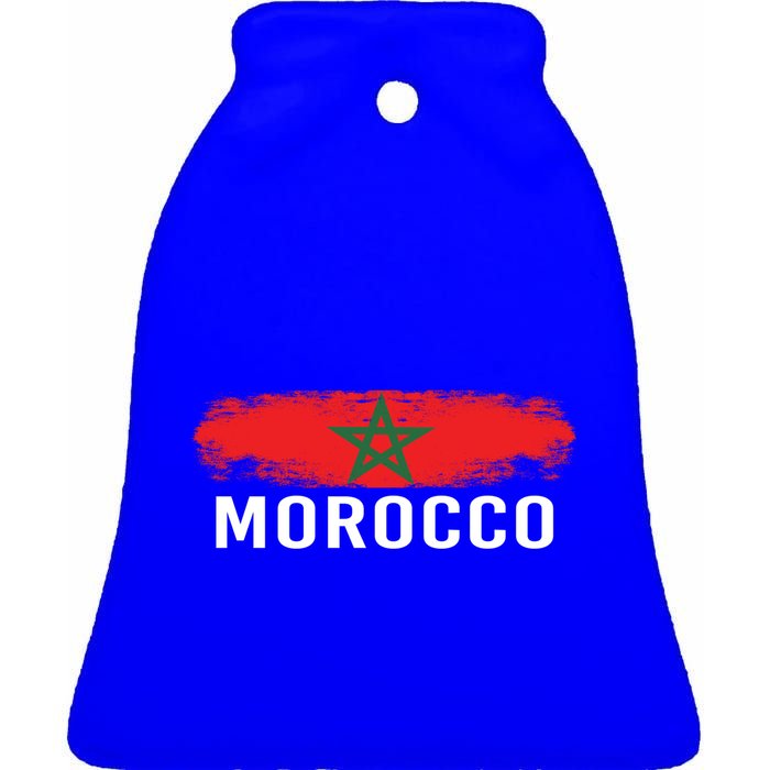 Morocco Flag Moroccan Soccer Supporter Gift Ceramic Bell Ornament