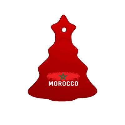 Morocco Flag Moroccan Soccer Supporter Gift Ceramic Tree Ornament