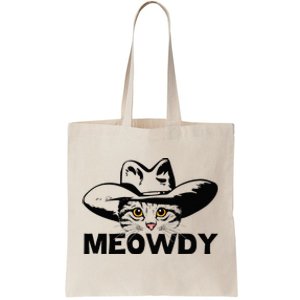 Meowdy Funny Mashup Between Meow And Howdy Cat Meme Tote Bag