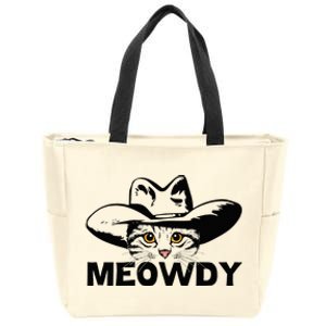 Meowdy Funny Mashup Between Meow And Howdy Cat Meme Zip Tote Bag