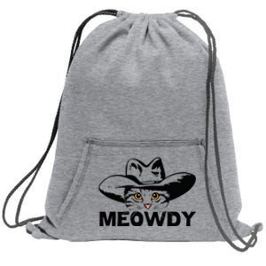 Meowdy Funny Mashup Between Meow And Howdy Cat Meme Sweatshirt Cinch Pack Bag