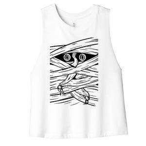 Mummy Face Women's Racerback Cropped Tank