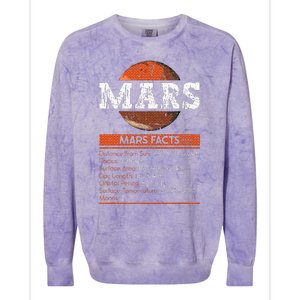 Mars Facts Mars Planet Space Lover Colorblast Crewneck Sweatshirt