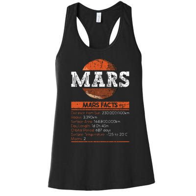 Mars Facts Mars Planet Space Lover Women's Racerback Tank