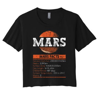 Mars Facts Mars Planet Space Lover Women's Crop Top Tee