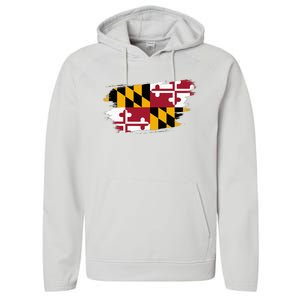 Maryland Flag Marylander Maryland Flag State Pride Performance Fleece Hoodie