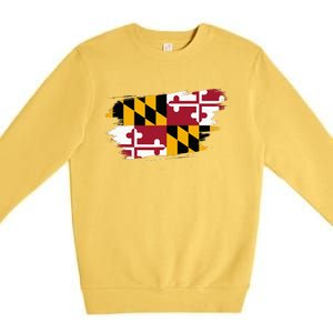 Maryland Flag Marylander Maryland Flag State Pride Premium Crewneck Sweatshirt