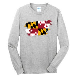 Maryland Flag Marylander Maryland Flag State Pride Tall Long Sleeve T-Shirt