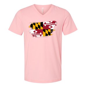 Maryland Flag Marylander Maryland Flag State Pride V-Neck T-Shirt