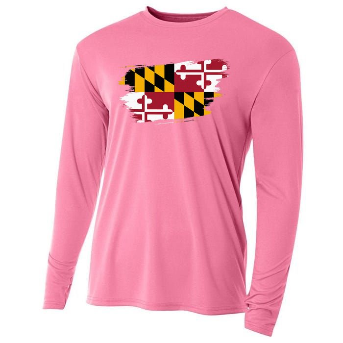 Maryland Flag Marylander Maryland Flag State Pride Cooling Performance Long Sleeve Crew