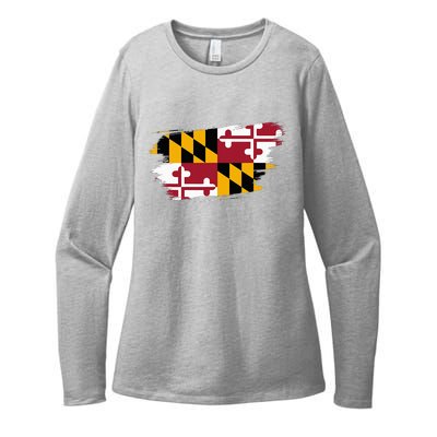 Maryland Flag Marylander Maryland Flag State Pride Womens CVC Long Sleeve Shirt