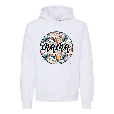 Mama Floral Mom Flower Mother's Day Premium Hoodie