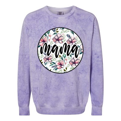 Mama Floral Mom Flower Mother's Day Colorblast Crewneck Sweatshirt