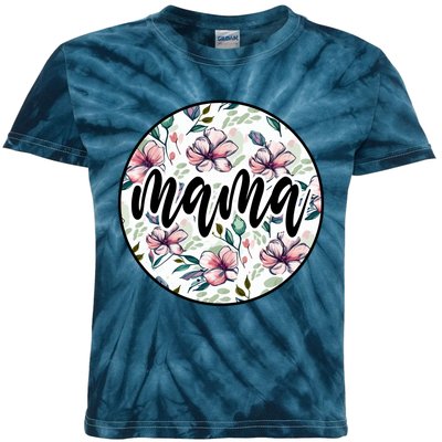 Mama Floral Mom Flower Mother's Day Kids Tie-Dye T-Shirt