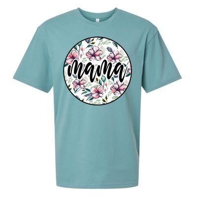 Mama Floral Mom Flower Mother's Day Sueded Cloud Jersey T-Shirt