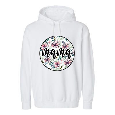 Mama Floral Mom Flower Mother's Day Garment-Dyed Fleece Hoodie