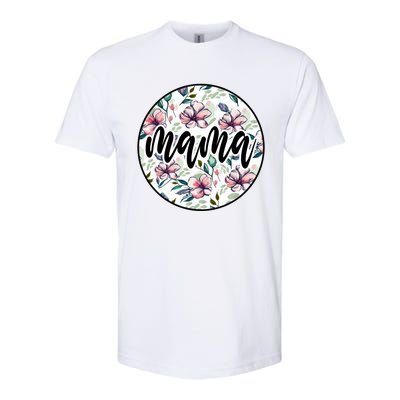 Mama Floral Mom Flower Mother's Day Softstyle CVC T-Shirt