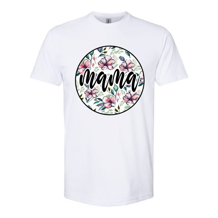 Mama Floral Mom Flower Mother's Day Softstyle CVC T-Shirt